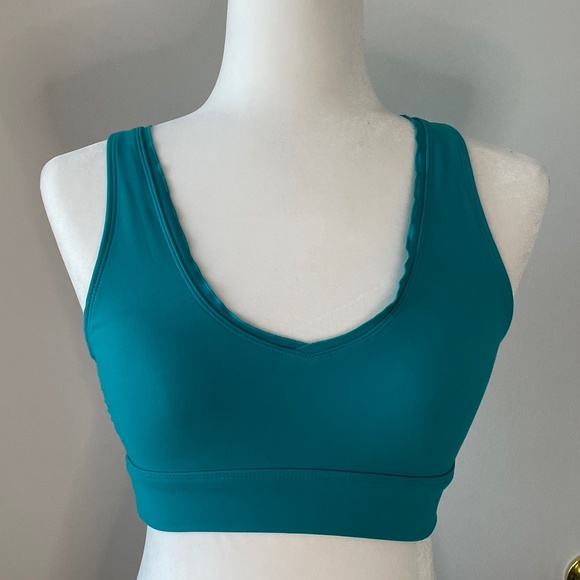 Free People Other - 💖2/$20 sports bras💖 HTF NWOT FP Turquoise V-Neck Ruffled Edge Sports Bra XS